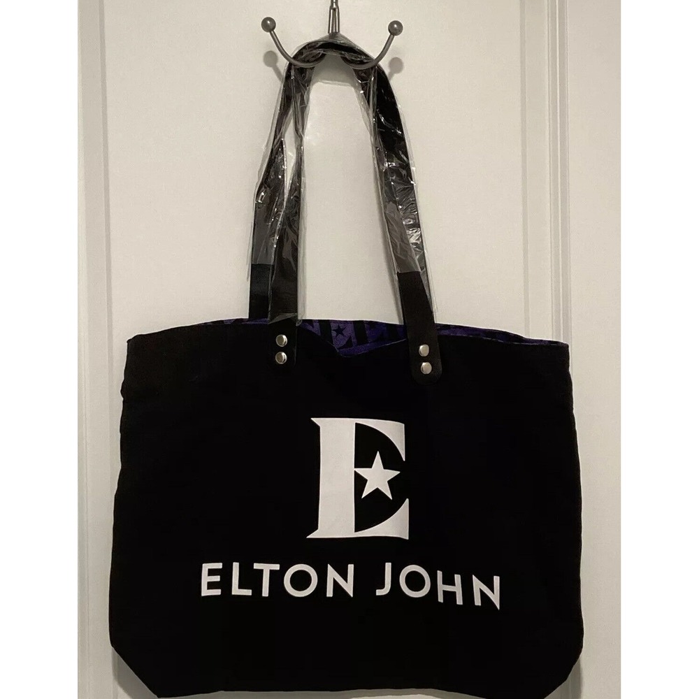 ELTON JOHN Tote Farewell Yellow Brick Road Tour reversible black purple Lot2